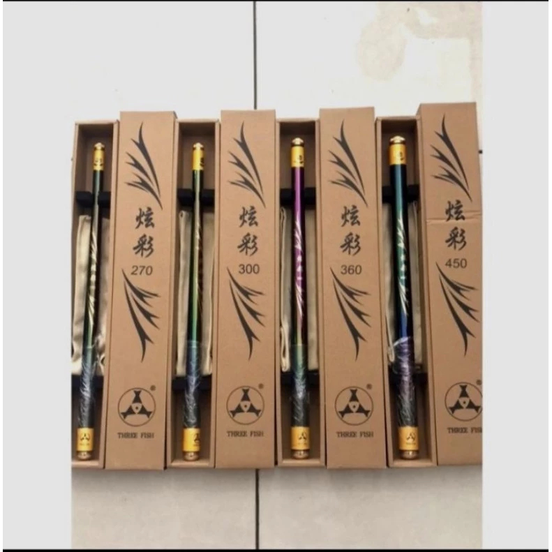JORAN TEGEK RUAS PENDEK CARBON THREEFISH XUANCAI 270 300 360 450 RUAS 38 CM