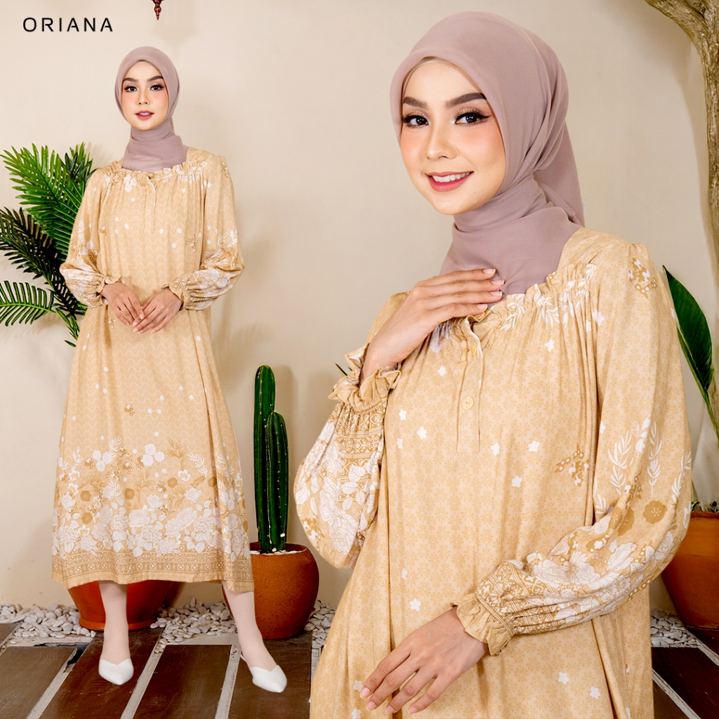 Oriana Homewear Daster Gamis Panjang Carmella | Daster Gamis HIjab Friendly Adem