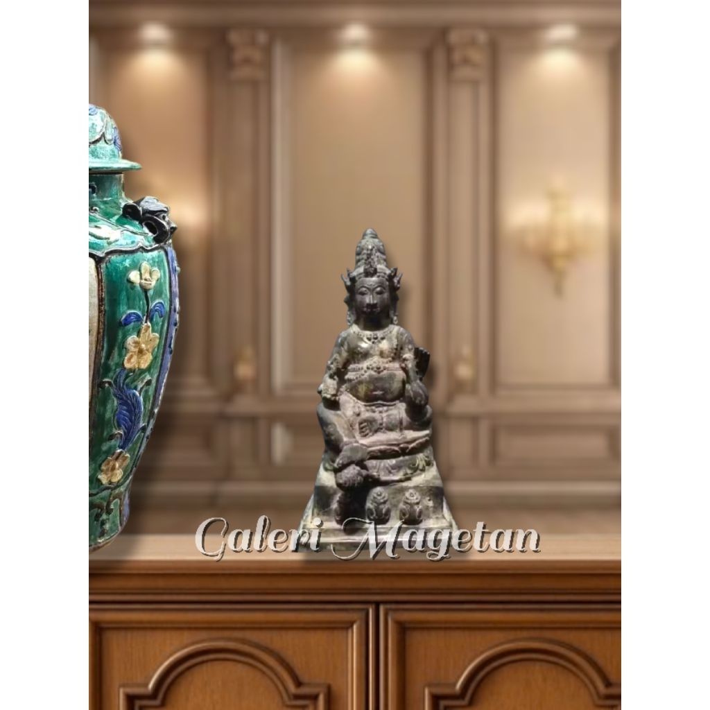 Patung Dewa Kuwera Kubera Dewa Rejeki Perunggu Hitam 23 Cm Kode Jm160