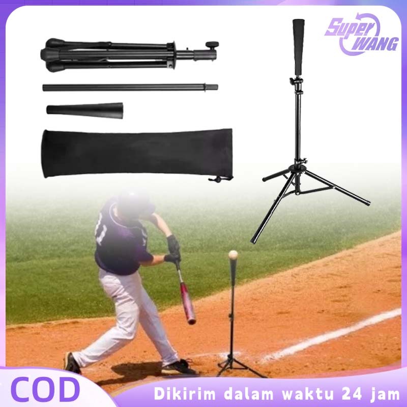 Tee Baseball Softball Batting Tee Baseball Travel Tee Portable 3 Pod Adjustable Untuk Latihan Memuku