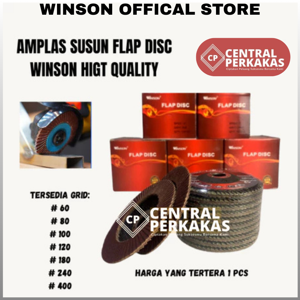 Amplas Susun 4"/ Flap Disc Winson / Amplas Gerinda / Amplas Penghalus / Amplas Susun Termurah