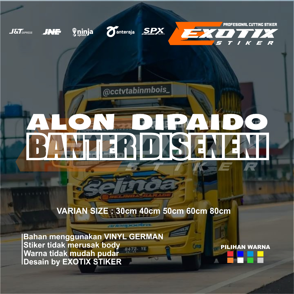 Stiker kaca pintu mobil truk pickup stiker cuting alon dipaido stiker katakata kaca truk