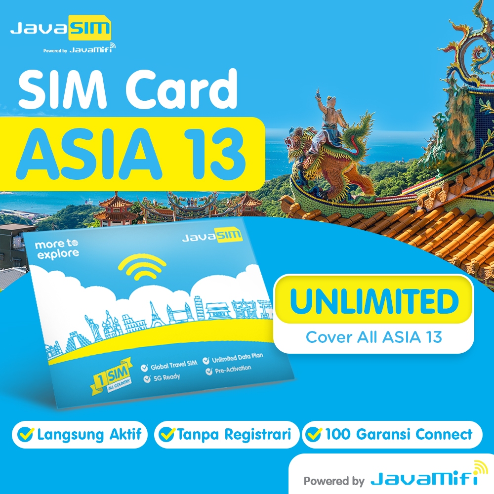 JavaMifi SIM Card ASIA 13 Unlimited 30 HARI