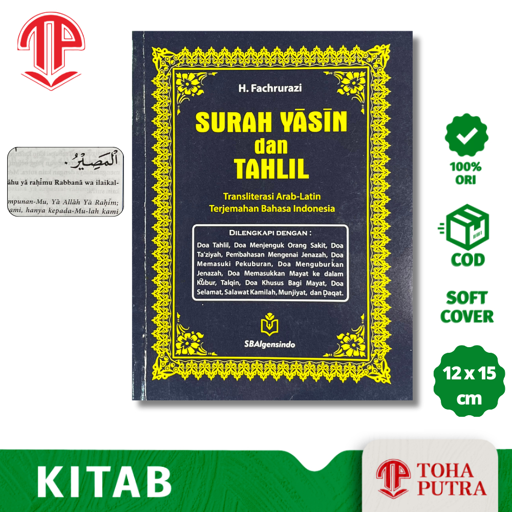 BUKU SURAH YASIN DAN TAHLIL LENGKAP ukuran SAKU (SBAlgensindo) Transliterasi Latin Terjemah doa-doa