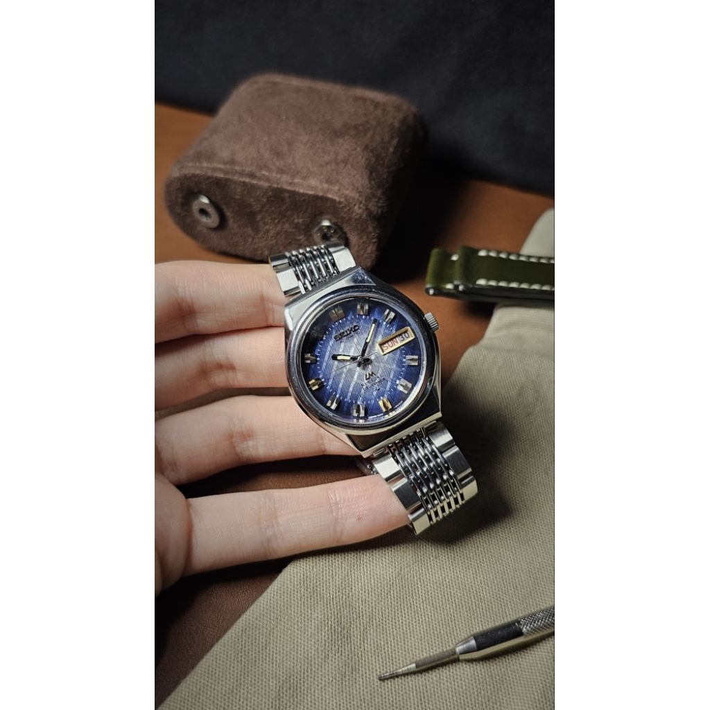 Vintage Ultra Rare Seiko Lord Matic Special Ice Blue Textured Dial