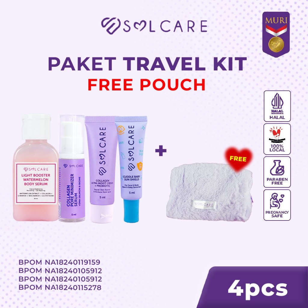 Solcare Travel Glow Set – Body Serum, Sunscreen, Moist Cream & Collagen Drink