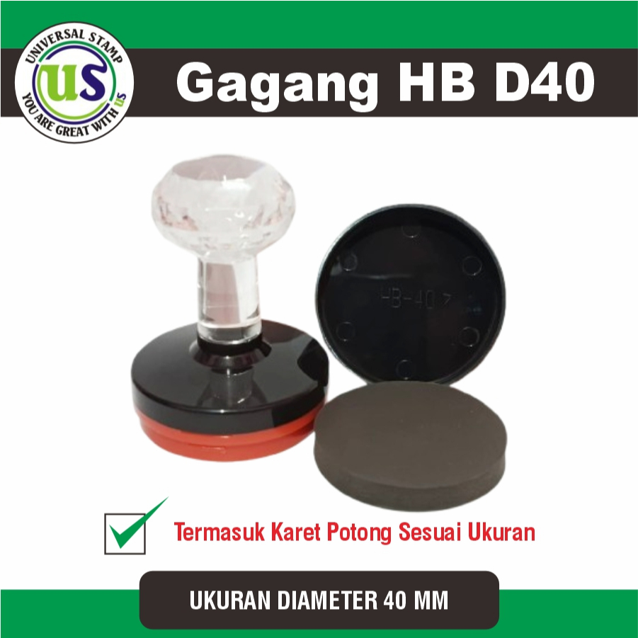 Gagang Stempel Flash HB D40 Kristal Plus Karet Premium