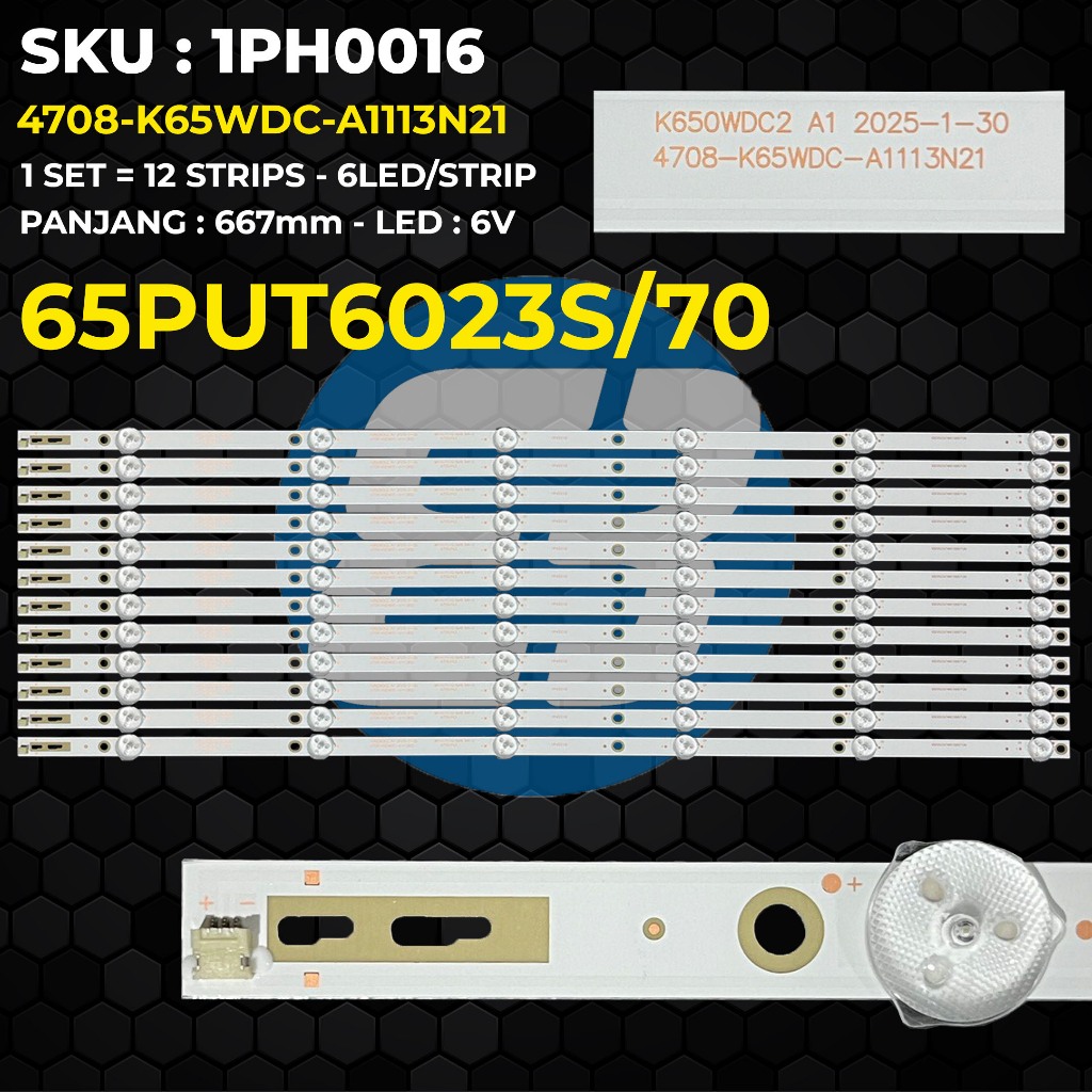 Backlight TV Philips 65 Inch 65PUT6023S/70 4708-K65WDC-A1113N21