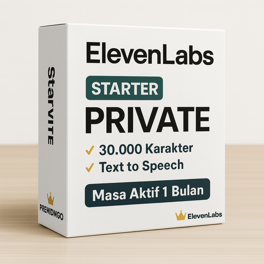 Akun ElevenLabs AI Starter Private 1 Bulan | 30.000 Karakter | Text to Speech | Akun Pribadi