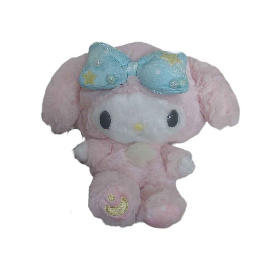 Boneka My Melody Blue Ribbon Fluffy Plush Original