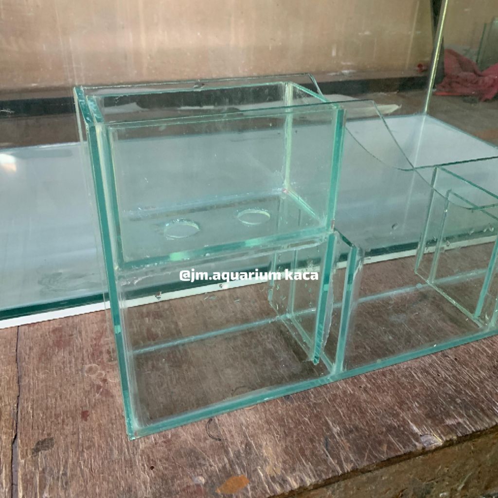 top filter kaca tebal 5mm wetdry output waterfall 40cm, 50cm, 60cm, 70cm, 80cm, 90cm dan 100cm untuk