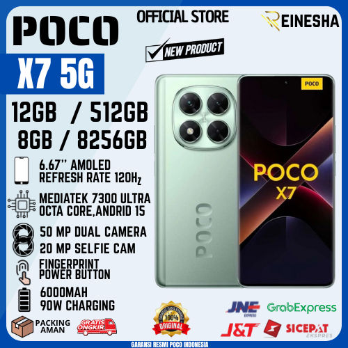 POCO X7 5G 12/512 GB GARANSI RESMI POCO ANDROID BARU X7 5G 8/256 GB RAM GARANSI RESMI