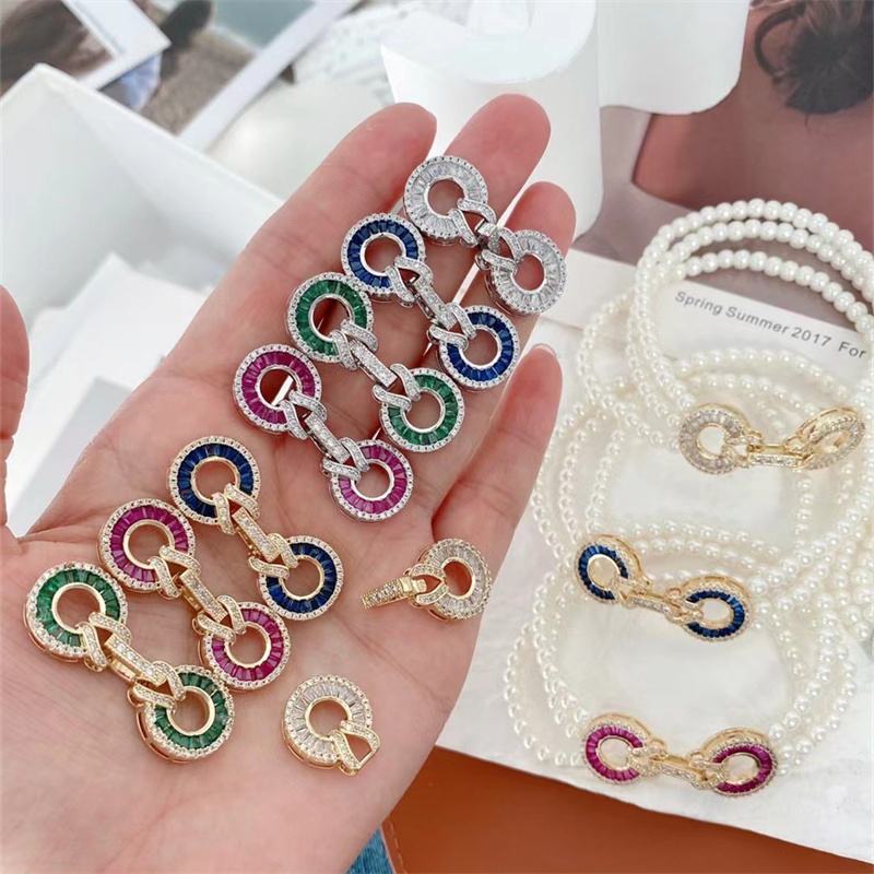 Kaitan Tembaga Lapis Emas 18K, Kaitan Kalung, Kaitan kalung Mutiara, Aksesoris Kalung Mutiara