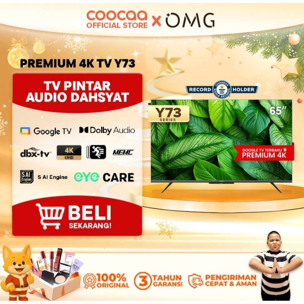 COOCAA 65Y73 LED TV 65 inch Digital Smart Google 4K UHD TV