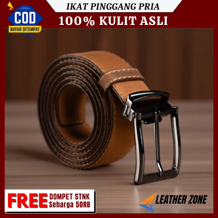 Ikat Pinggang Kulit Asli Pria 100% Original Branded Sabuk Kulit Cowok Premium Sayekti Belt