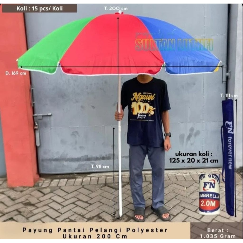 PAYUNG PANTAI | PAYUNG RAINBOW JUALAN | PAYUNG PELANGI JUMBO