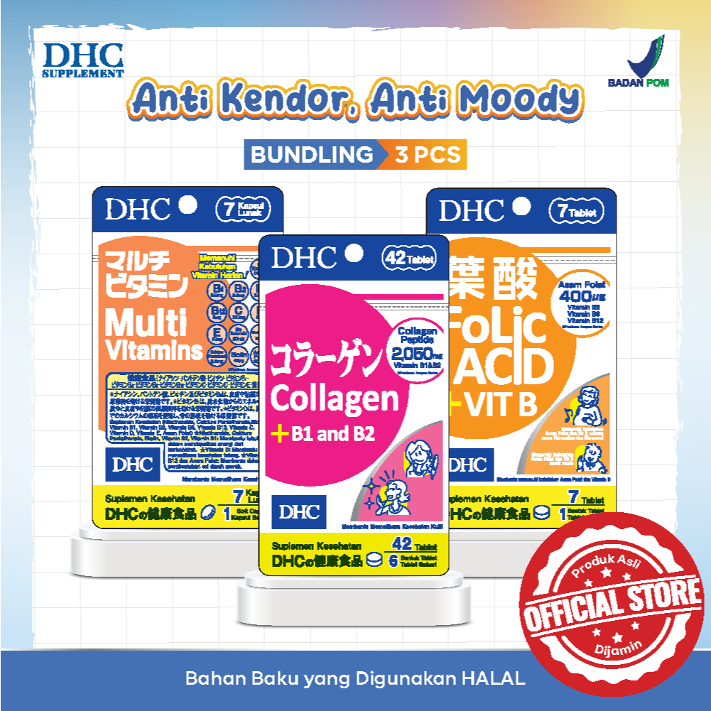Paket Bundling DHC Multi Vitamins, DHC Collagen, DHC Folic Acid