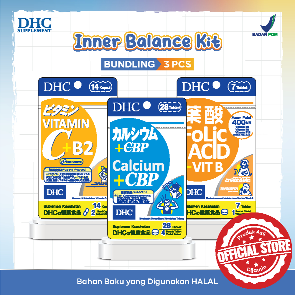 Paket Bundling DHC Vitamin C, DHC Calcium + CBP, DHC Folic Acid