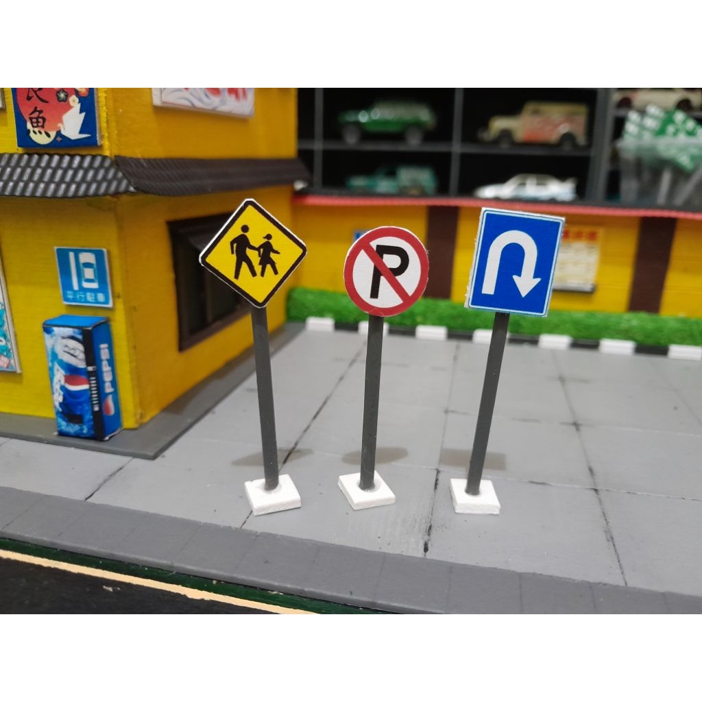 Custom miniatur rambu lalu lintas | custom khusus rambu lalu lintas untuk diorama 1:64 | Miniatur ra