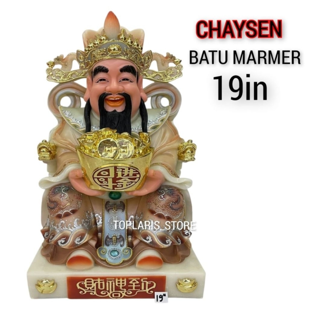 Patung Dewa Rejeki Chaysen 19in Batu Marmer