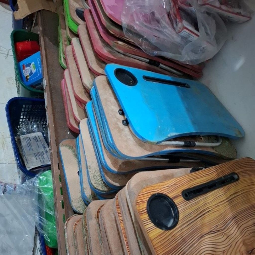[BEKAS JAMURAN] Meja Laptop Lipat Belajar Polos Anak Portable Kaki Stainless - Dapur Karya Mdn