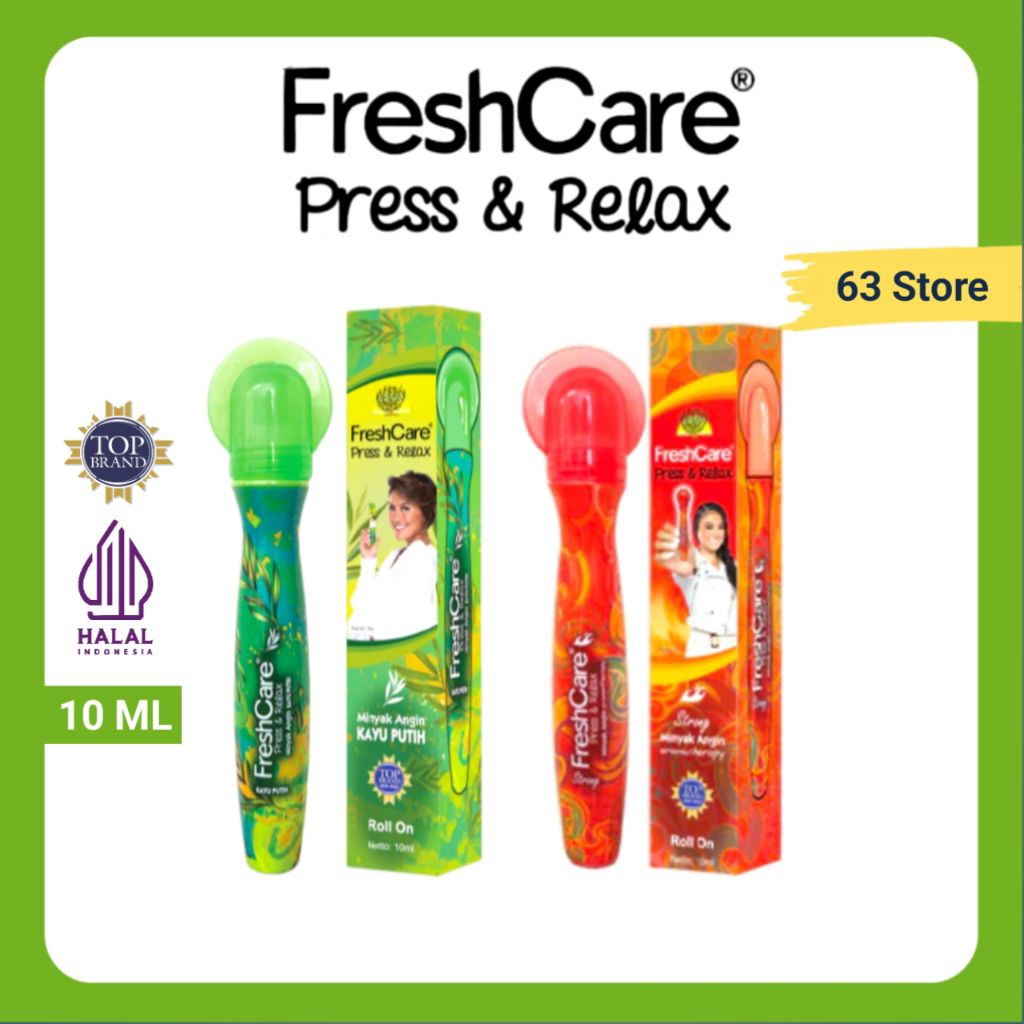 FreshCare Press & Relax Strong Fres Care Minyak Kayu Putih MKP Bisa Kerok dan Roll On 10ml | Minyak 