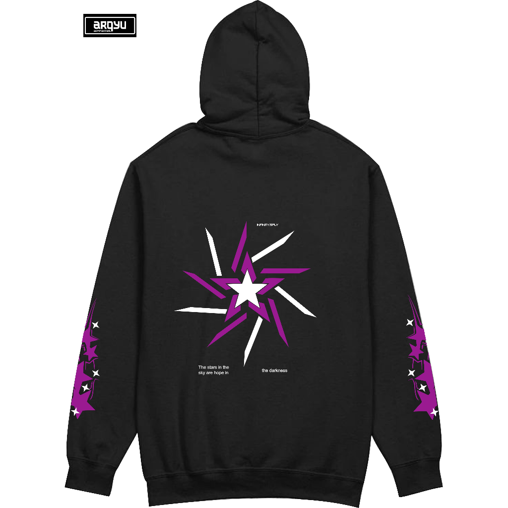 Arqyu Sweater Nyala series STARLIGHT Fleece Hitam UNISEX