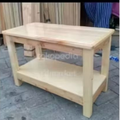 Meja aquarium 2 ambalan ukuran 80x40x70 full kayu jatibelanda