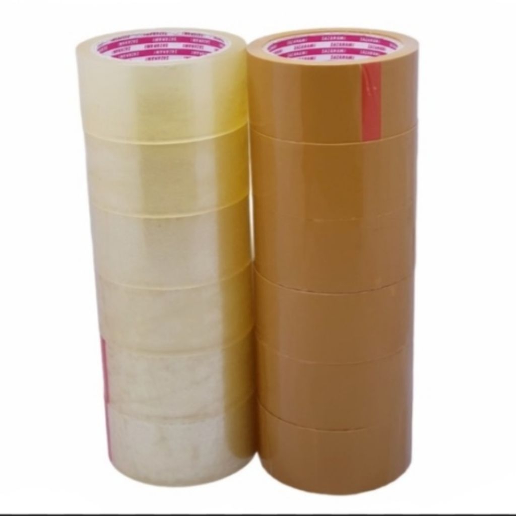 1 Slop Lakban Bening Coklat Besar 2 Inch 48 mm 72 Yard Isi 6 pcs