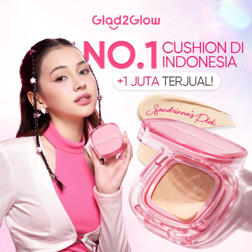 Glad2Glow Cushion Flawless Glow SPF 30 Cushion Glad2Glow Foundation Bedak Padat Make Up Bedak