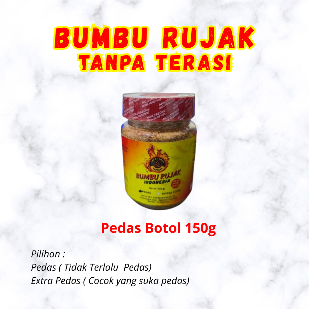 Bumbu Rujak Tabur Pedas Manis Asin Tidak Pakai Terasi 150g Botol Mangga Kiojay Jambu Kristal Asinan