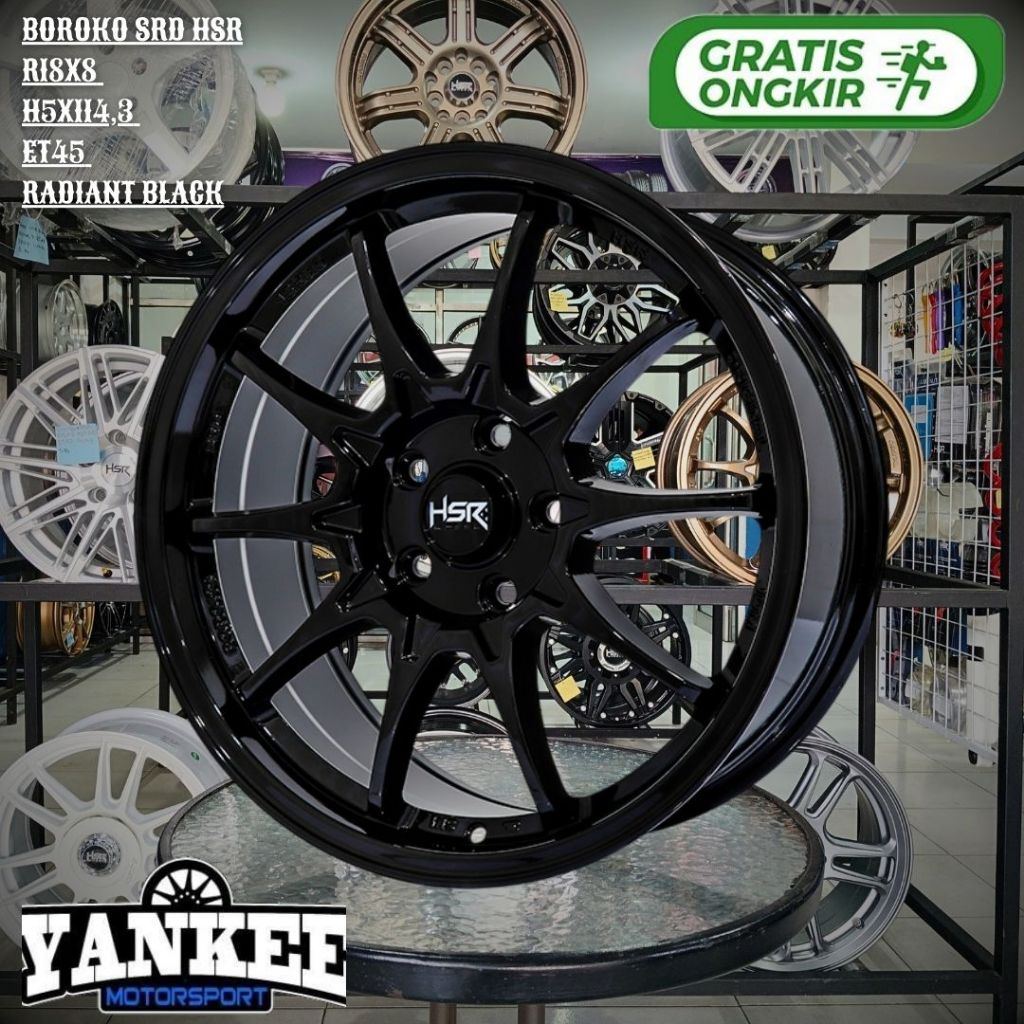 paket ban dan Velg Pelak Racing Mobil TERIOS , RUSH , CAMRY , BRV HSR BOROKO SRD Ring R18 Murah