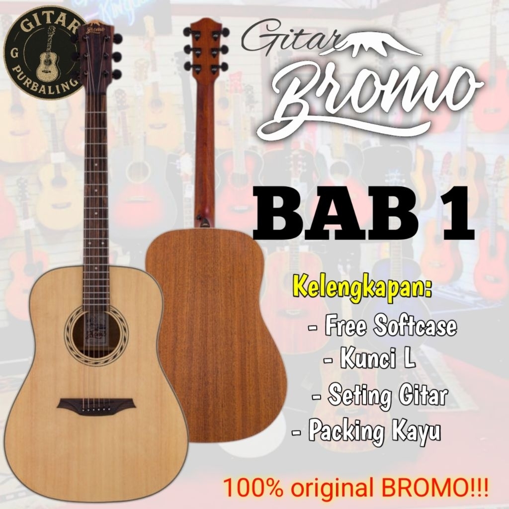 [BROMO] GITAR AKUSTIK BROMO BAB1 ORIGINAL GITAR ORIGINAL BROMO BAB 1 GITAR BROMO JUMBO