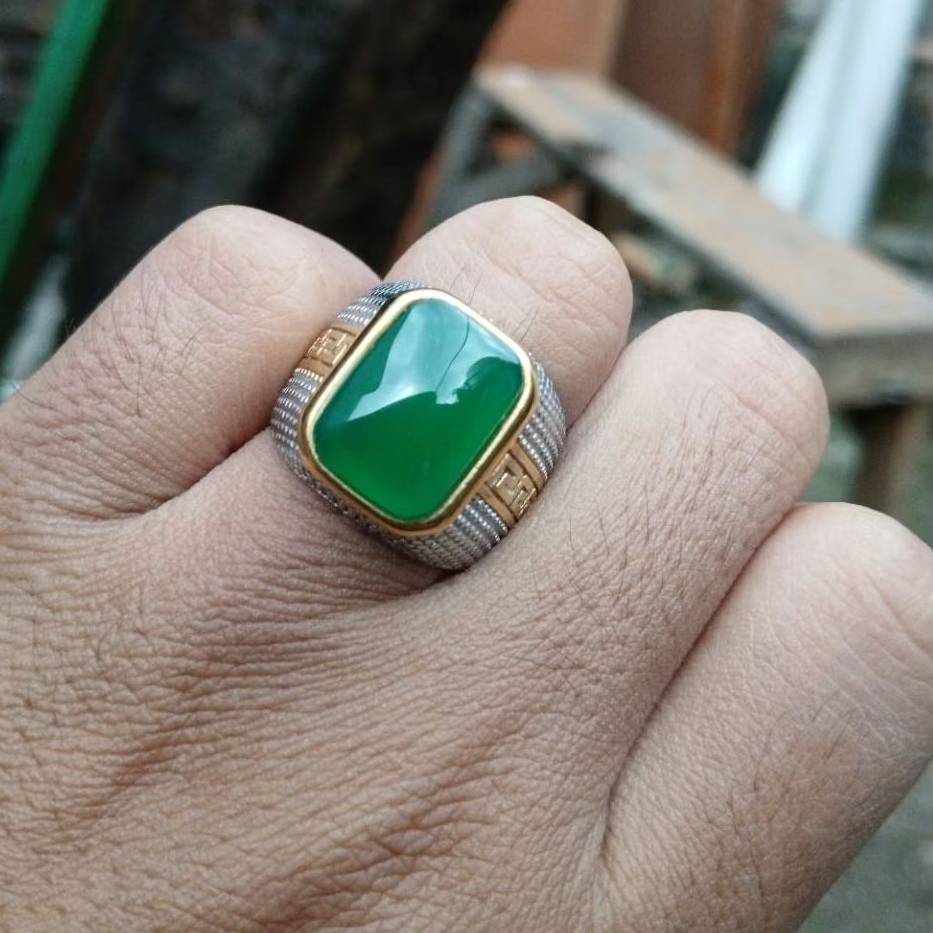 Cincin batu akik yaman ahdor kotak natural