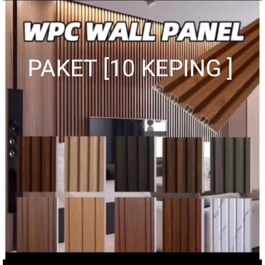 PAKET 10 KEPING WPC Wall Panel / WPC wall Panel  WPC Wood Panel / Wpc wall panel outdoor indoor / Wp