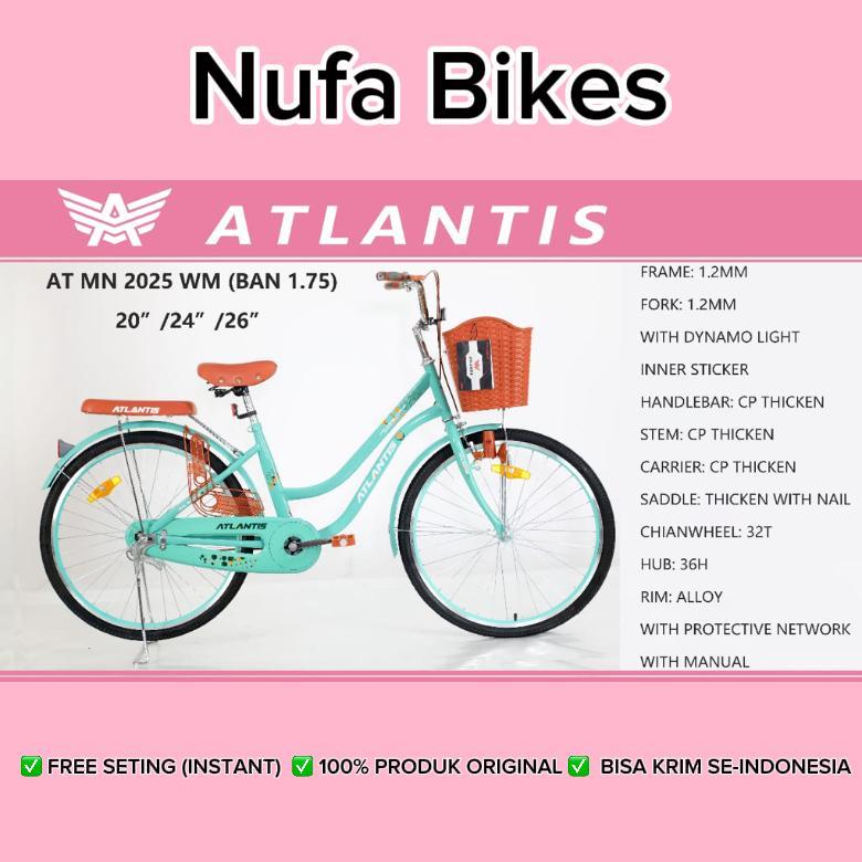 Sepeda Mini ATLANTIS 2025 Untuk Dewasa Keranjang Ukuran 20 24 26 Boncengan