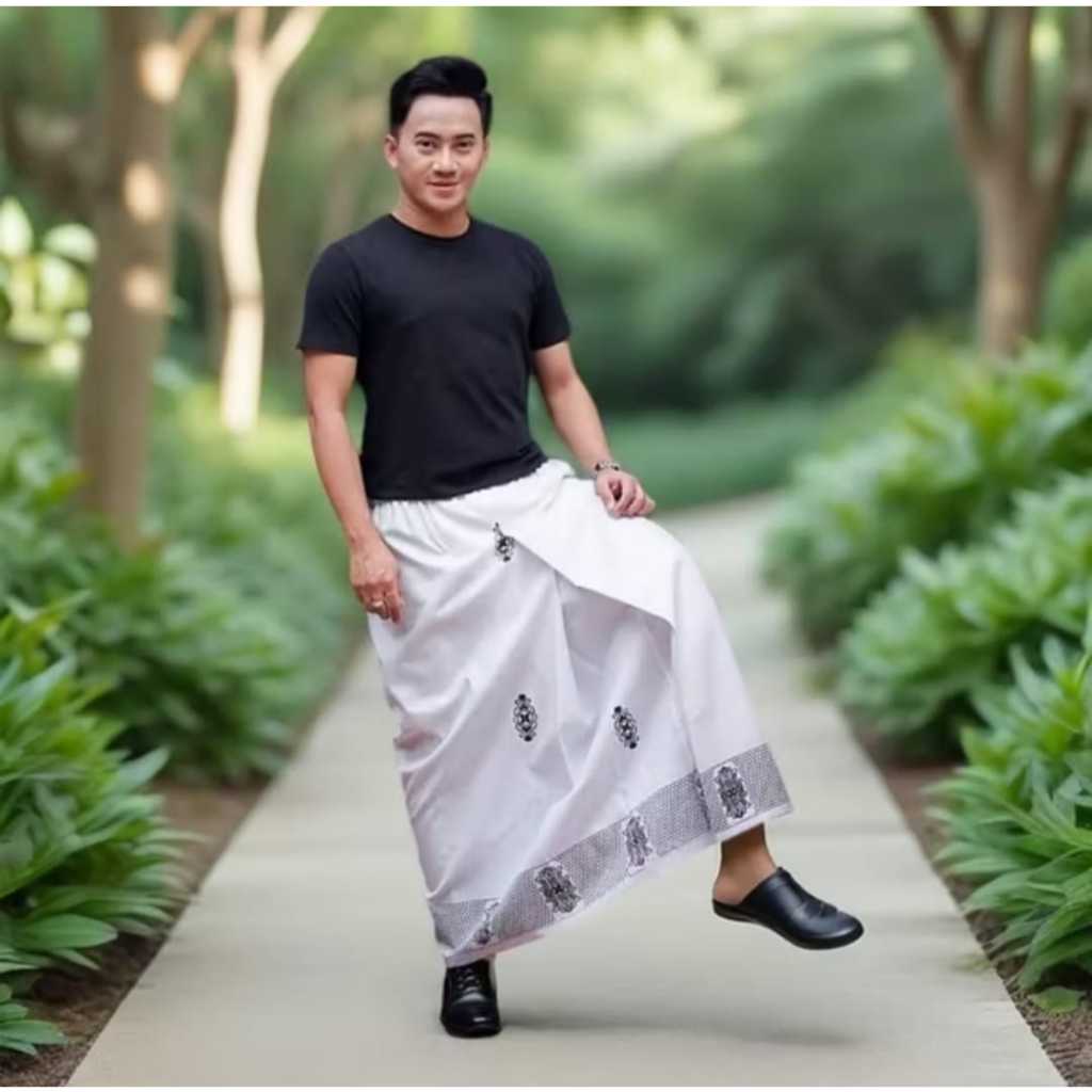 Sarung Instan Dewasa Sarung Pria Dewasa Model Rok Belahan Tengah Praktis Anti Melorot