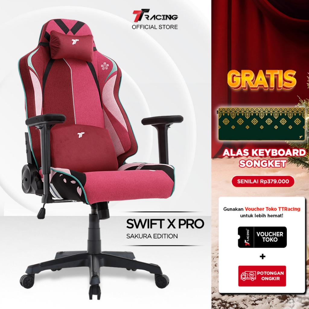 TTRacing Kursi Gaming Swift X Pro Koleksi Naruto - Sakura | Swift X Pro Gaming Chair [Garansi 2 Tahu