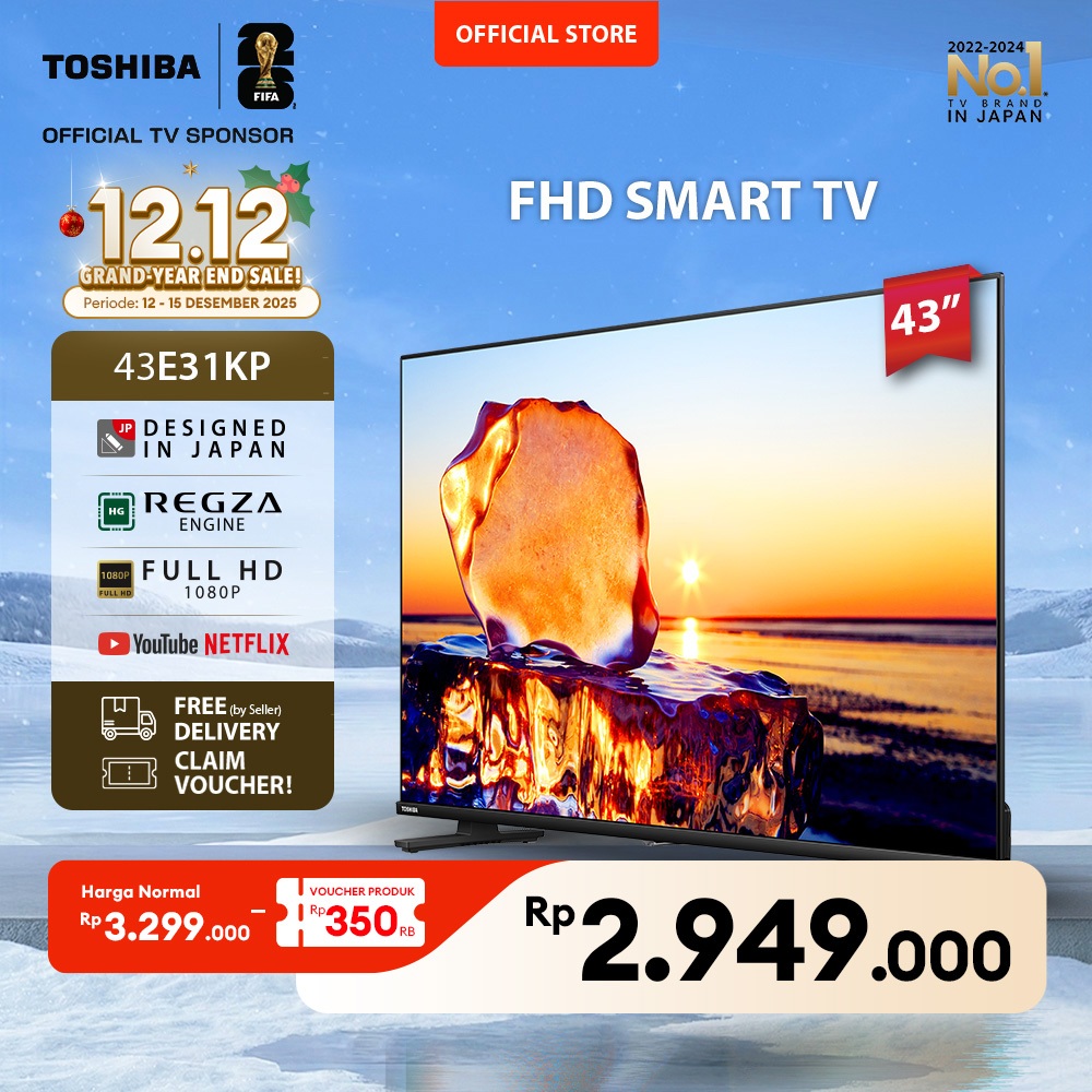 [FHD Smart TV] [KHUSUS ONLINE] Toshiba TV 43" FHD Smart TV - WIFI Netflix Disney+ Youtube Dolby Audi