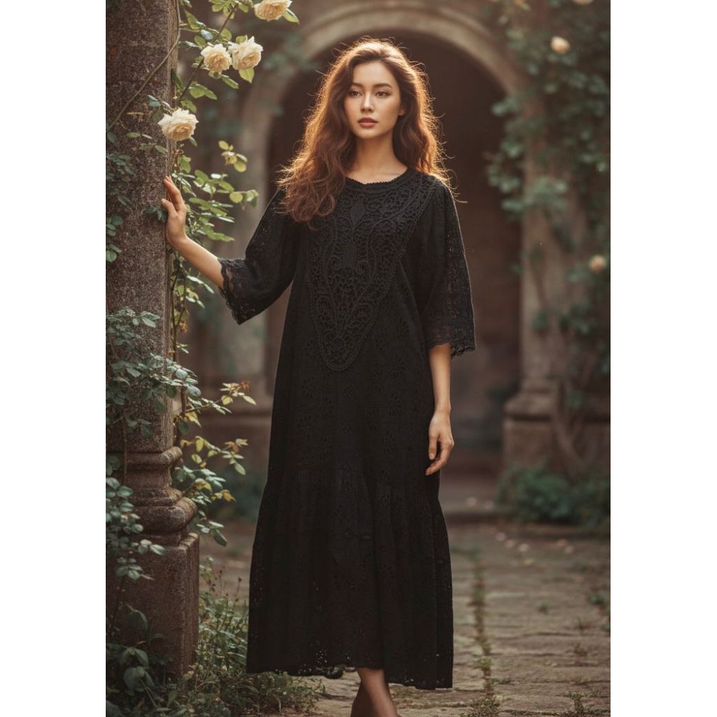 Black Midi Dress Katbol // Dress Katbol Hitam