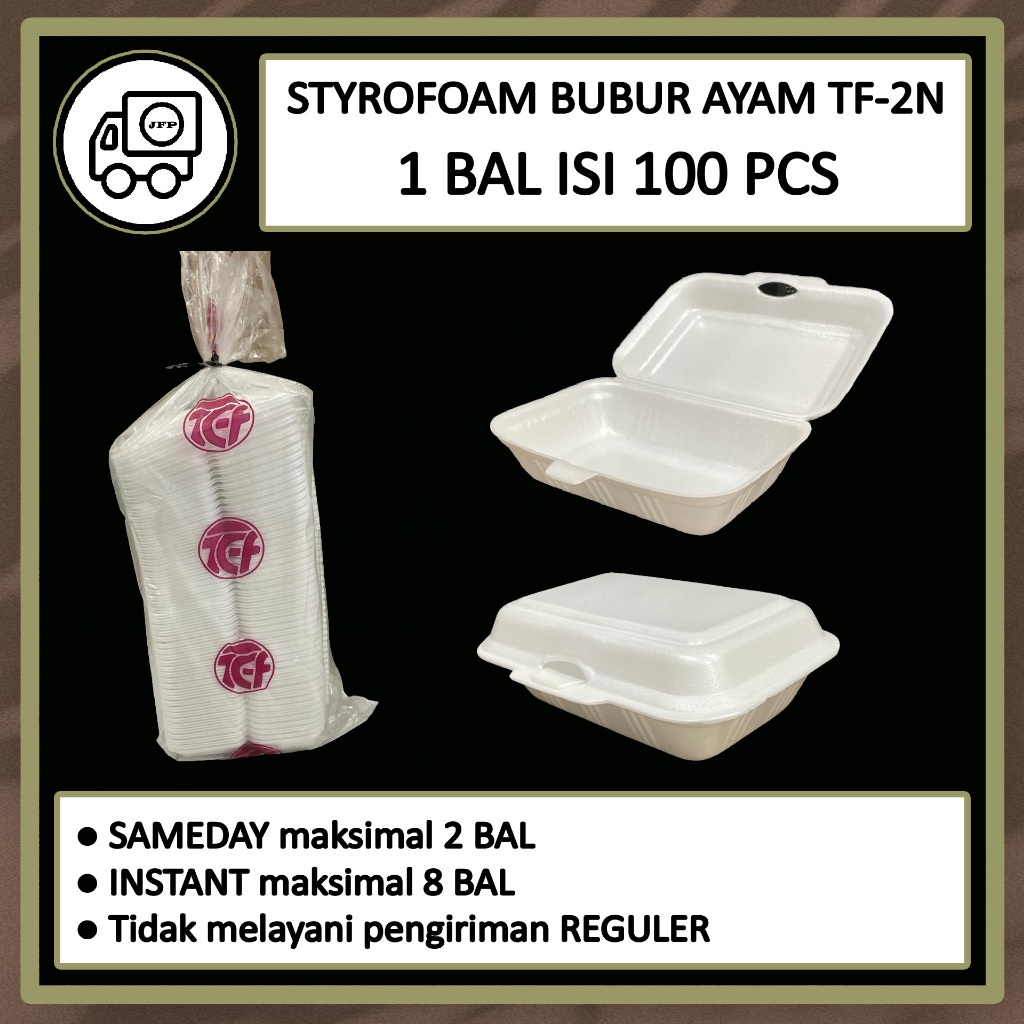 Styrofoam Sterofoam TF 2 Bubur Ayam Box Nasi Gabus isi 100 pcs