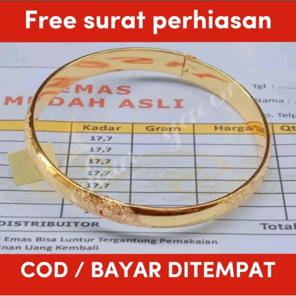 Gelang Tangan Bangkok Pasir Premium Lapis Emas Muda Sudah Free Surat Dari Toko Kami Terlaris