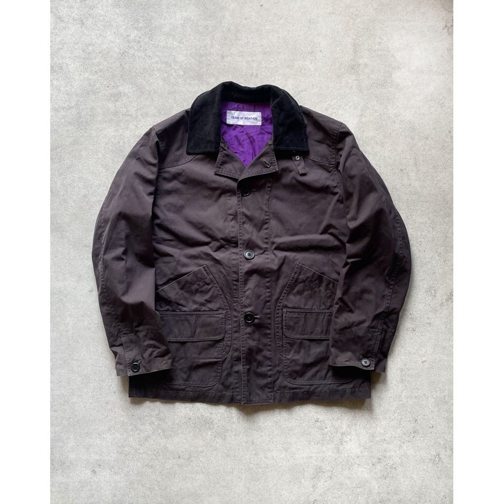 Chore Jacket Canvas Kerah Corduroy Japan Black