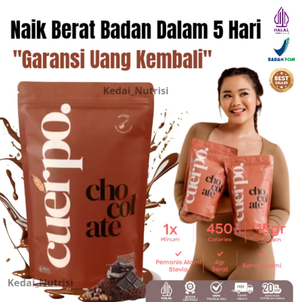 Cuerpo Coklat Original Minuman Susu Penambah Nutrisi Dan Penggemuk Badan Pria Wanita Halal Bpom