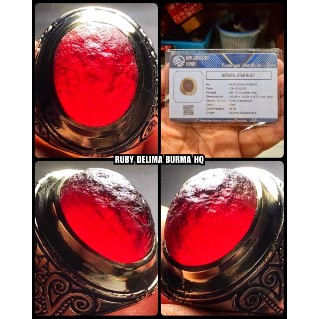 natural alami permata Ruby Delima asli tambang burma