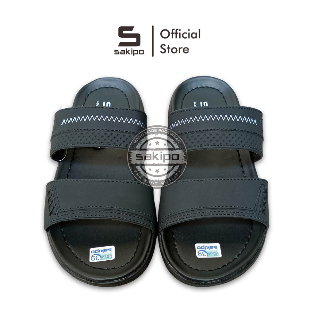 Sakipo Sandal Pria Dewasa Ban 2 Hitam Sendal Selop Remaja Kekinian Sandal Slide Distro Cowok Keren