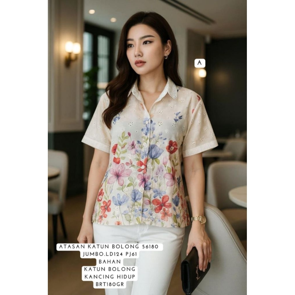 KEMEJA BLUS ATASAN KATUN BOLONG BANGKOK 56180