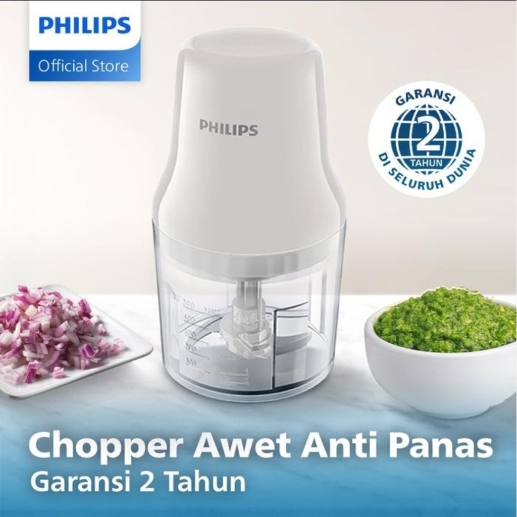 Philips Chopper 0.7L HR1393/00 Penggiling Daging Bumbu Serbaguna, Chopper Philips, Mixer Chopper
