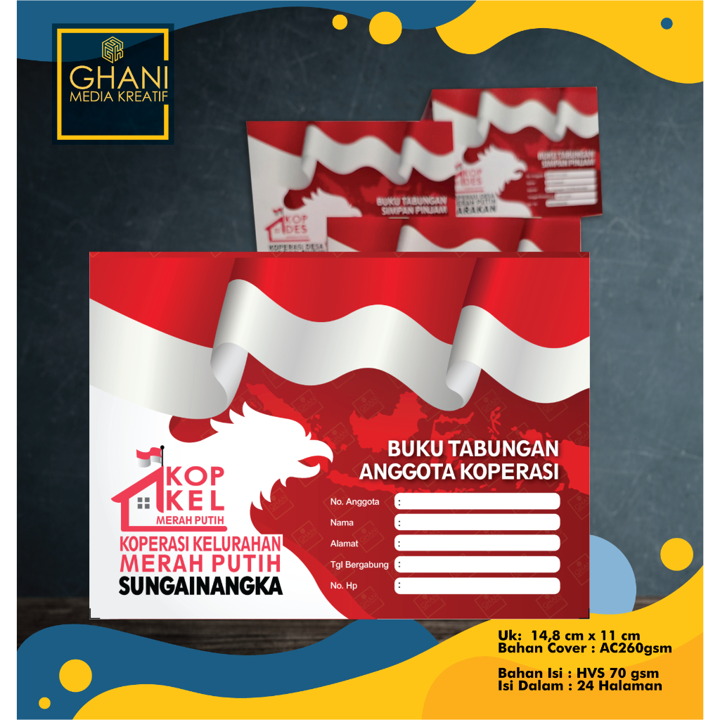 BUKU KOPERASI MERAH PUTIH CUSTOM - @200Pcs