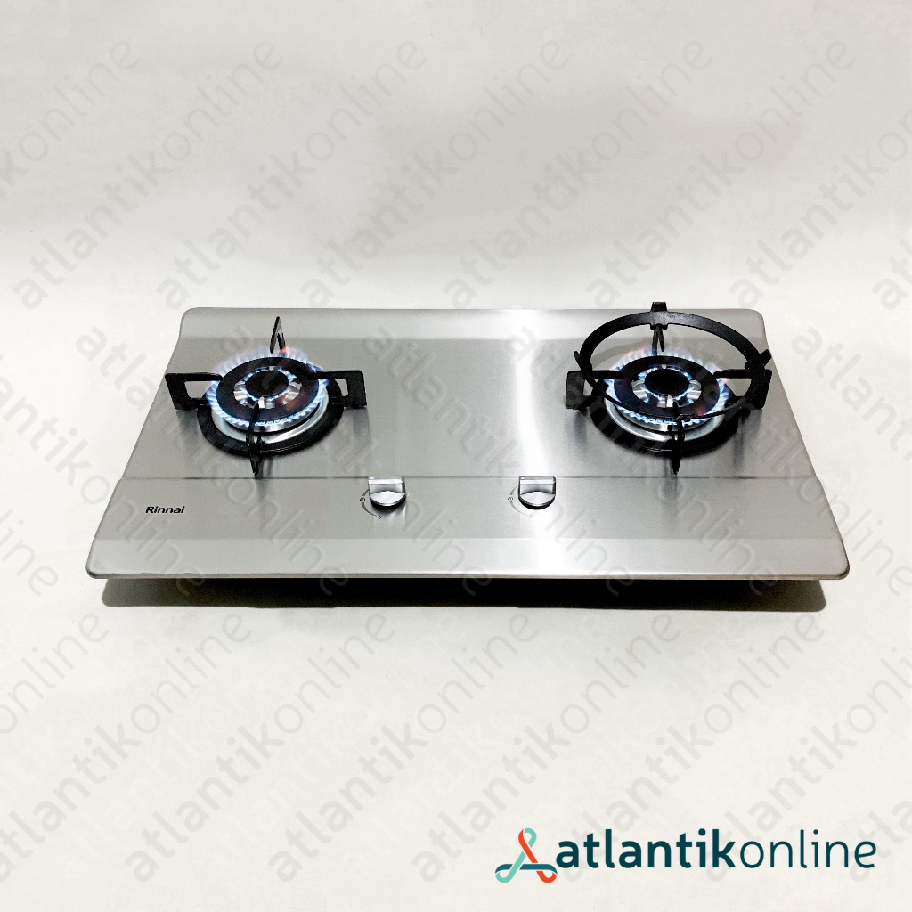 Kompor gas tanam built-in hob 2 tungku stainless steel RINNAI RB-712N S RB712NS RB 712 NS